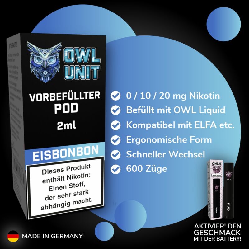 Eisbonbon Pod | Prefilled Pod 2 ml (OWL SALT Style) OWL Unit