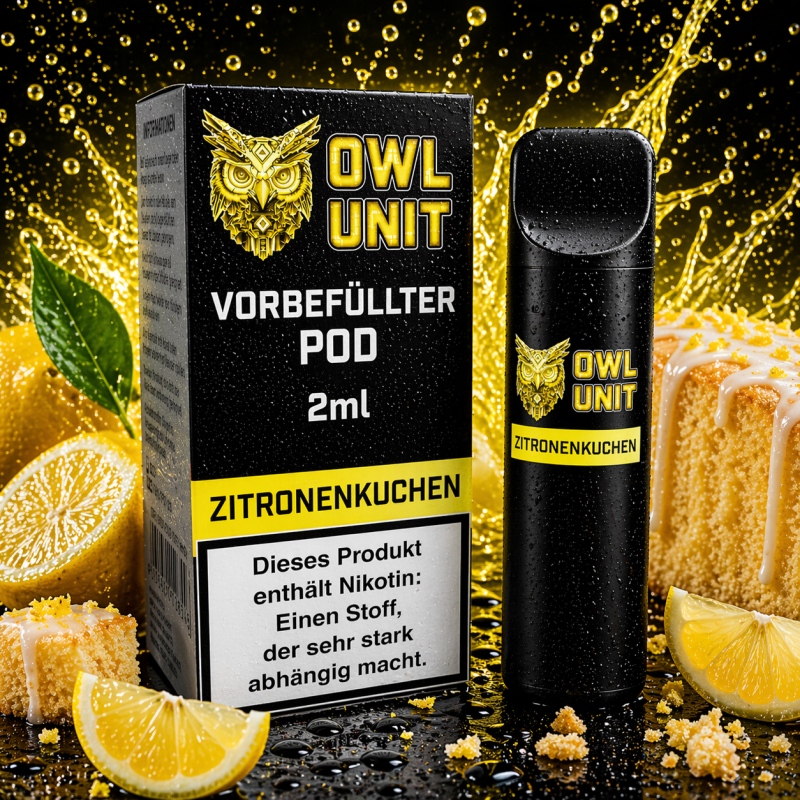 Zitronenkuchen Prefilled Pod OWL Unit 600 Puffs
