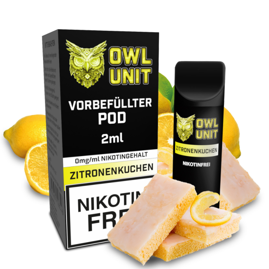 Zitronenkuchen Prefilled Pod OWL Unit 600 Puffs