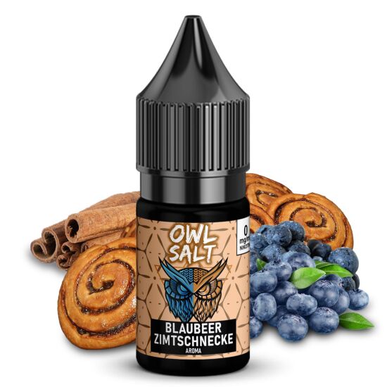 Liquid Blaubeer Zimtschnecke Aroma - OWL SALT 10 ml...