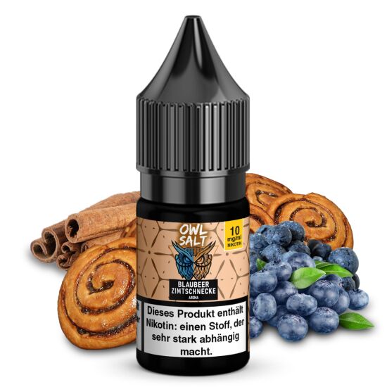 Blaubeer Zimtschnecke Liquid | OWL SALT Nikotinsalz 10 ml...