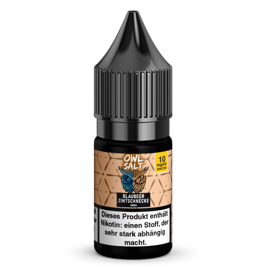 Liquid Blaubeer Zimtschnecke Aroma - OWL SALT 10 ml 10 mg...