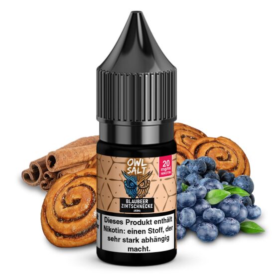 Blaubeer Zimtschnecke Liquid | OWL SALT Nikotinsalz 10 ml...