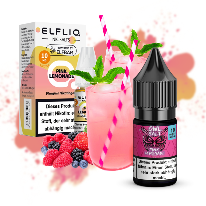 ELFLIQ Nikotinsalz Liquid 10 mg Pink Lemonade + OWL SALT Pink Lemonade 10 mg