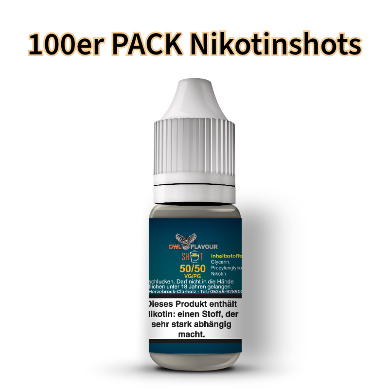 OWL Nikotinshot 20 mg 50/50 Angebotspack 100er Pack mit Banderole
