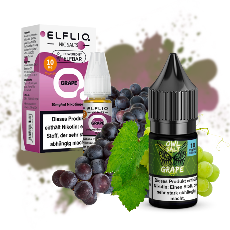 ELFLIQ Nikotinsalz Liquid Grape + OWL SALT Grape Set