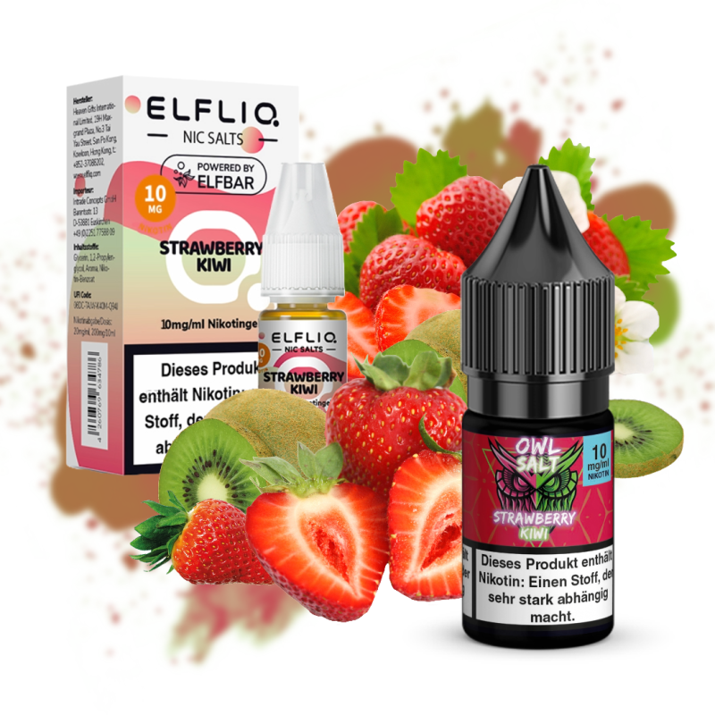ELFLIQ Nikotinsalz Liquid Strawberry Kiwi + OWL SALT Strawberry Kiwi Set