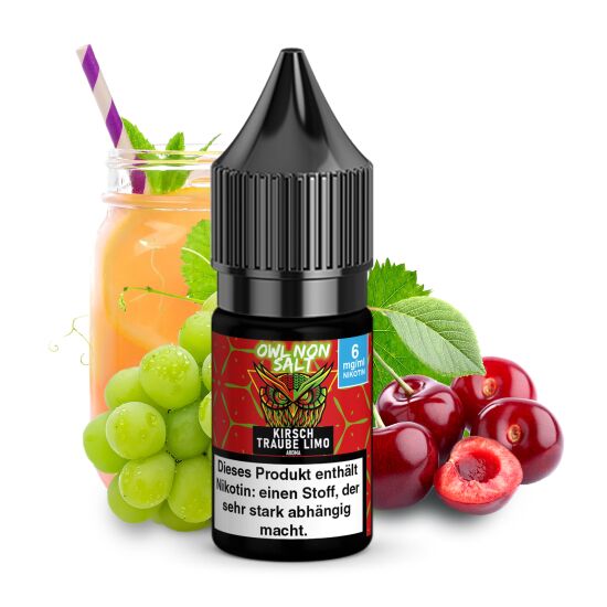 OWL Non SALT Liquid Kirsch Traube Limo 10 ml 6 mg