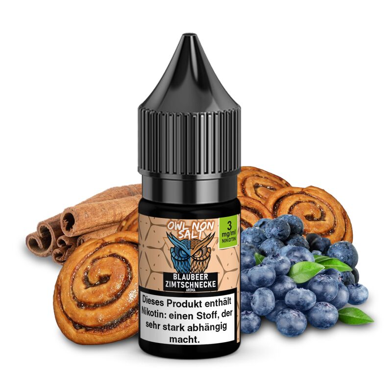 OWL Non SALT Liquid Blaubeer Zimtschnecke 10 ml 3 mg