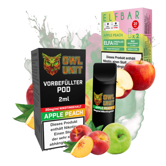 ELFA Apple Peach Prefilled Pod by ELFBAR 2er Pack 20 mg +...