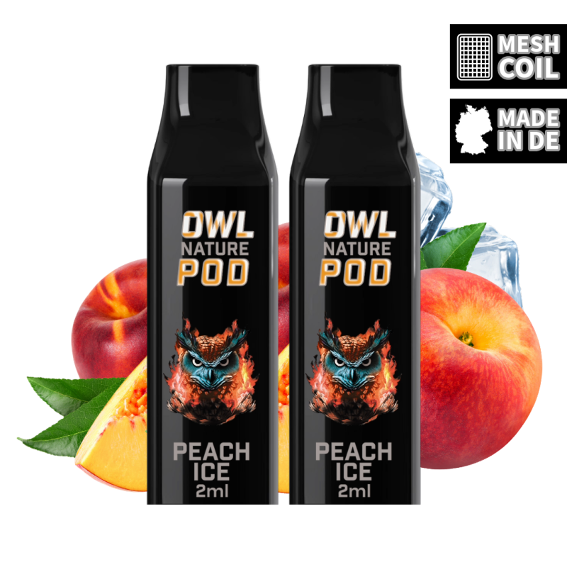 OWL Nature Pod Tankeinheit Peach Ice Geschmack 2 ml 0 mg Doppelset