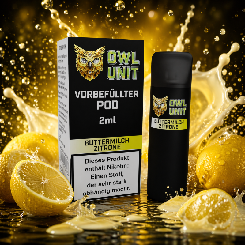 Buttermilch Zitrone Pod | Prefilled Pod 2 ml (OWL SALT Style) 0 mg