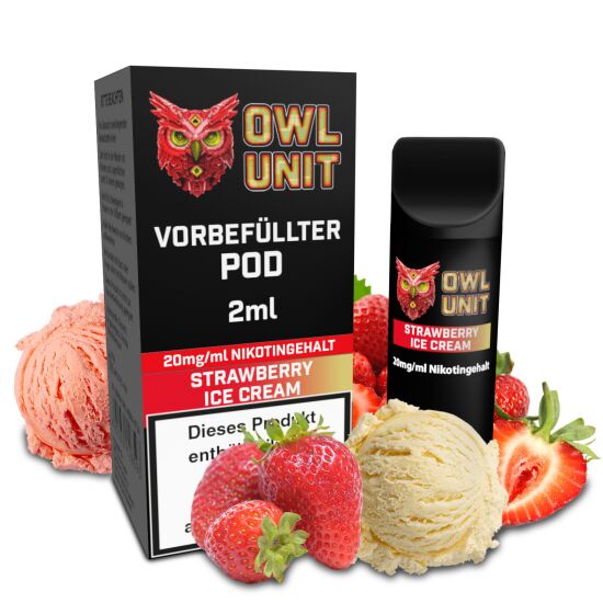 OWL Unit Tankeinheit Podsystem Strawberry Ice Cream 2 ml...