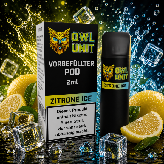 Zitrone Ice Pod | Prefilled Pod 2 ml (OWL SALT Style) 10 mg