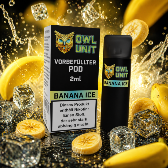 Banana Ice Prefilled Pod OWL Unit 600 Puffs