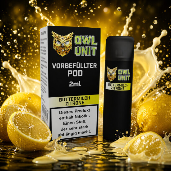 Buttermilch Zitrone Prefilled Pod OWL Unit 600 Puffs