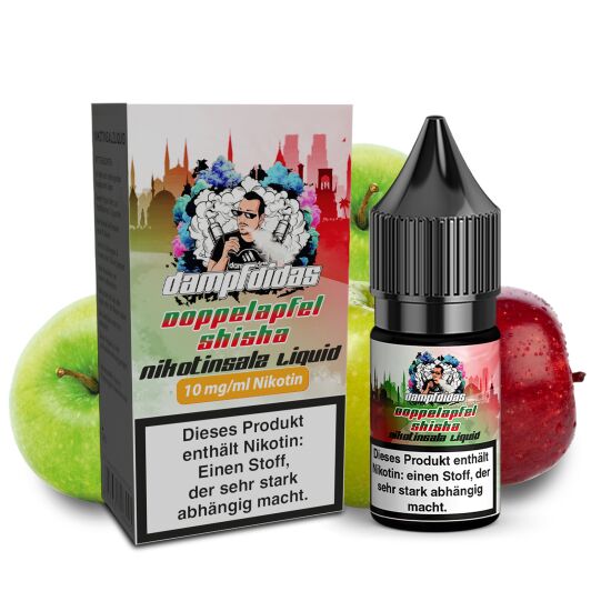 Dampfdidas Nikotinsalz - Doppelapfel Shisha 10ml 10 mg