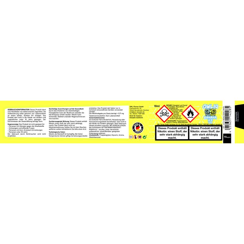 Banana Ice Liquid | OWLIQ 10 ml 10 mg