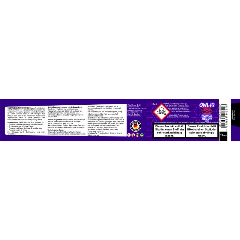 Purple Melon Liquid | OWLIQ 10 ml 10 mg