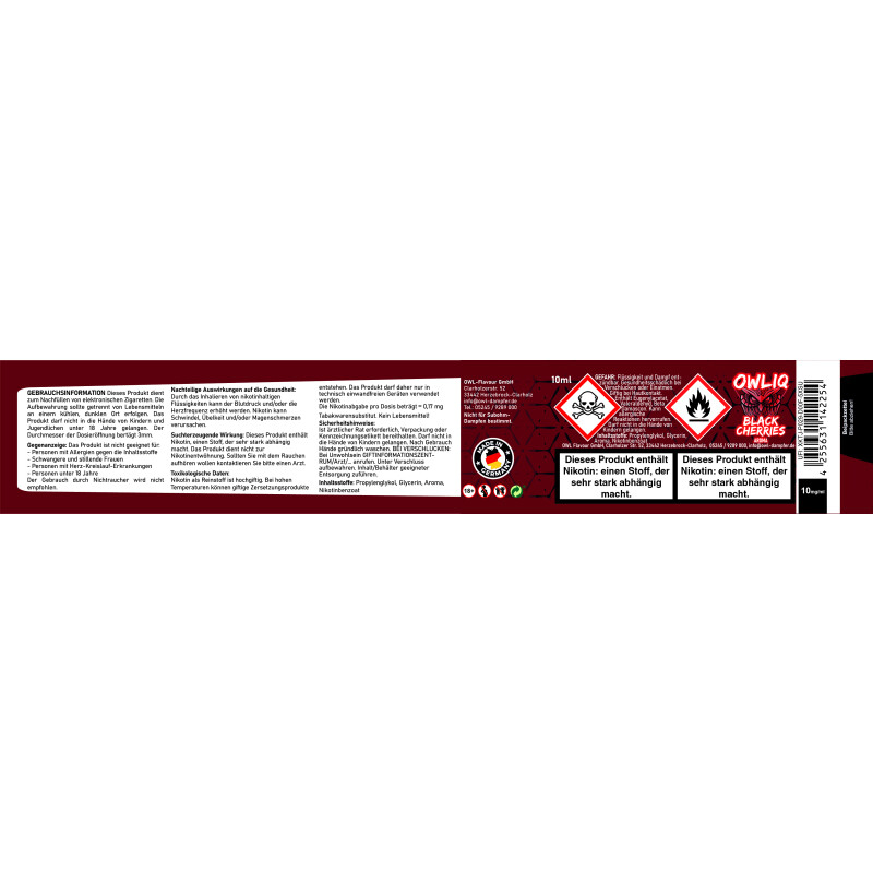 Black Cherries Liquid | OWLIQ 10 ml 10 mg