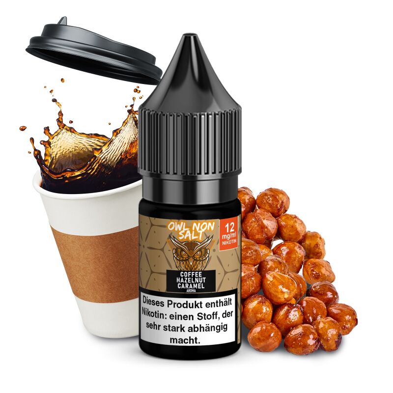 OWL Non SALT Liquid Coffee Hazelnut Caramel 10 ml 12 mg
