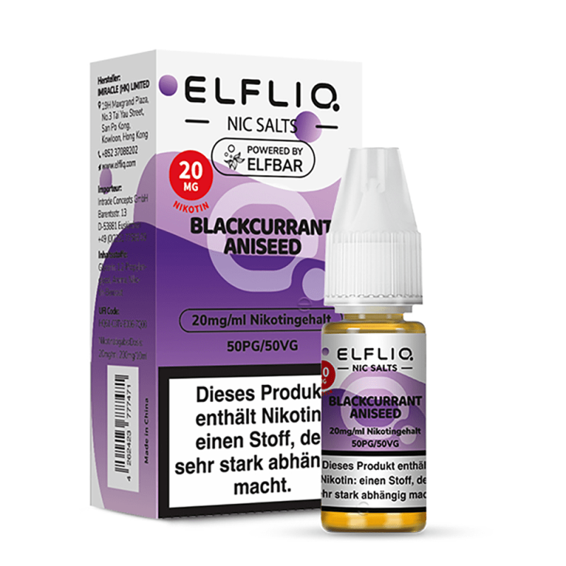 ELFLIQ Nikotinsalz Liquid 20mg Blackcurrant Aniseed 10 ml