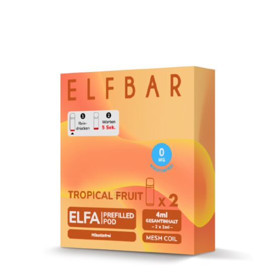 ELFBAR Pod Tropical Fruit Elfa Pod 2er Pack 0 mg