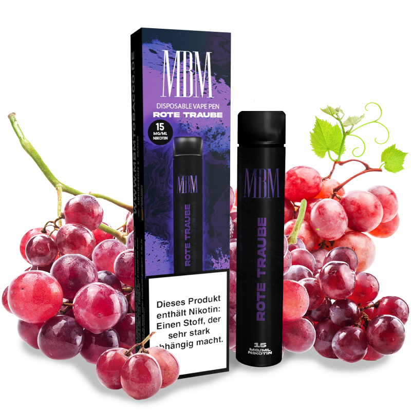 MBM Disposable Vape Pen Rote Traube 2 ml  15 mg