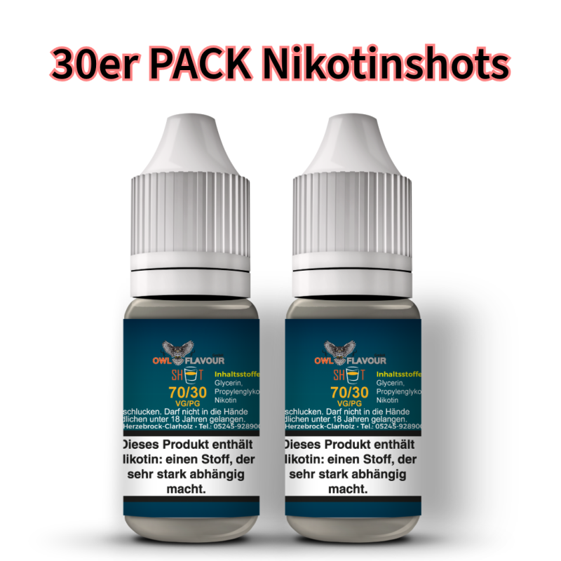 OWL Nikotinshot 20 mg Angebotspack 30er Pack 70/30
