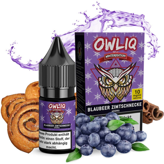 Liquid Blaubeer Zimtschnecke Aroma - OWLIQ Winteredition...