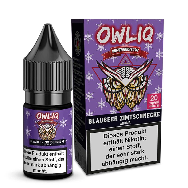 Liquid Blaubeer Zimtschnecke Aroma - OWLIQ Winteredition 10 ml 20 mg