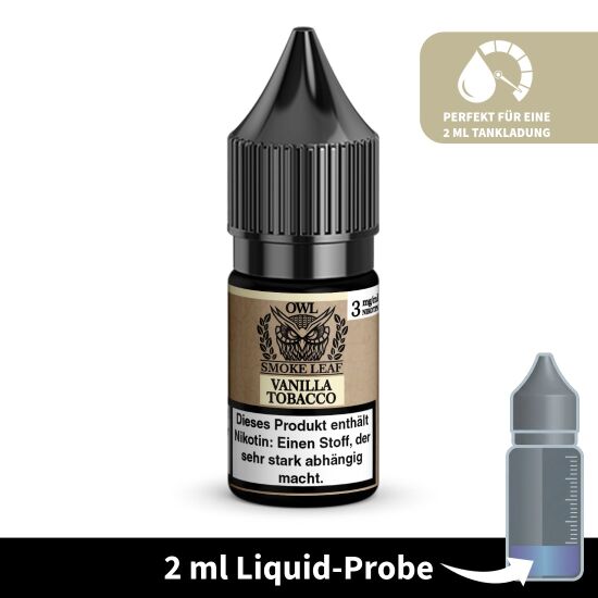 Liquid-Probe 2 ml: Vanilla Tobacco 3 mg - Perfekt zum Testen