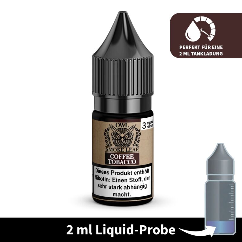 Liquid-Probe 2 ml: Coffee Tobacco 3 mg - Perfekt zum Testen