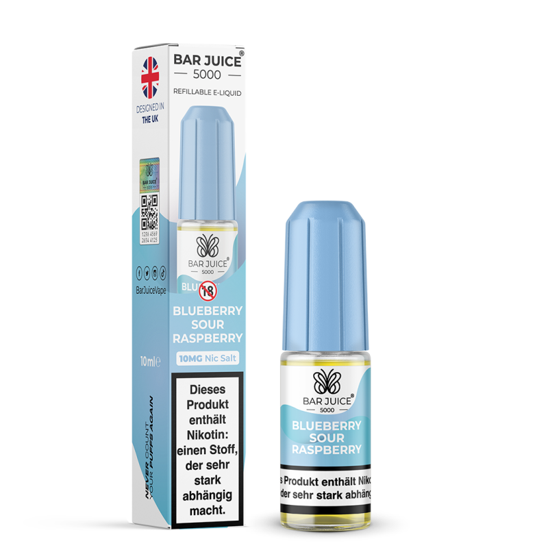 Bar Juice 5000 Nic Salt Liquid 10 ml Blueberry Sour Raspberry 10 mg