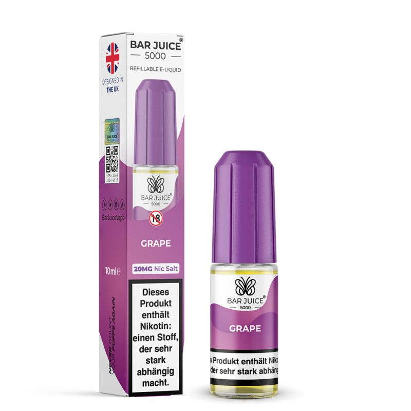 Bar Juice 5000 Nic Salt Liquid 10 ml Grape 20 mg