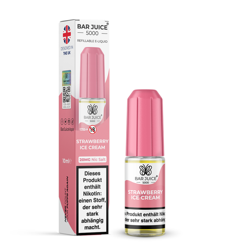 Strawberry Ice Cream Liquid | Bar Juice 5000 10 ml 20 mg