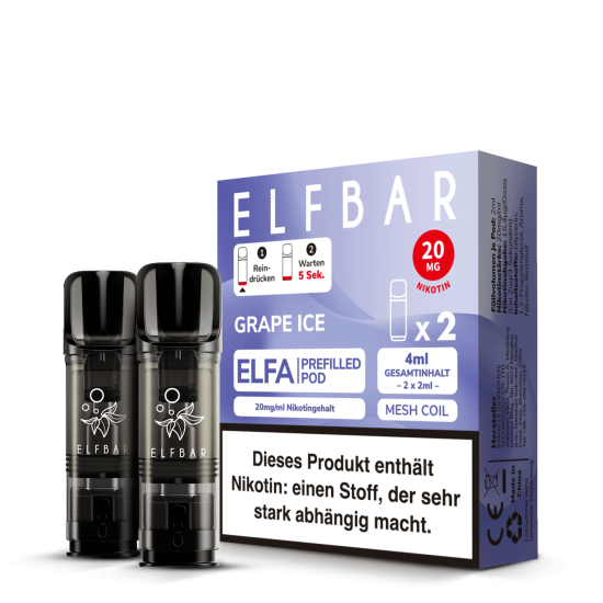 ELFBAR Pod Grape Ice Elfa Pod 2er Pack 20 mg