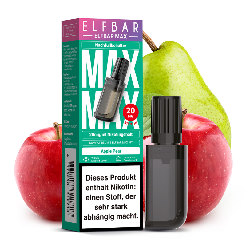 Elfbar - MAX Refill Pod 10 ml 20 mg Nikotinsalz Apple Pear