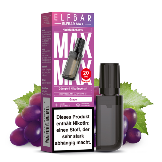 Elfbar - MAX Refill Pod 10 ml 20 mg Nikotinsalz Grape