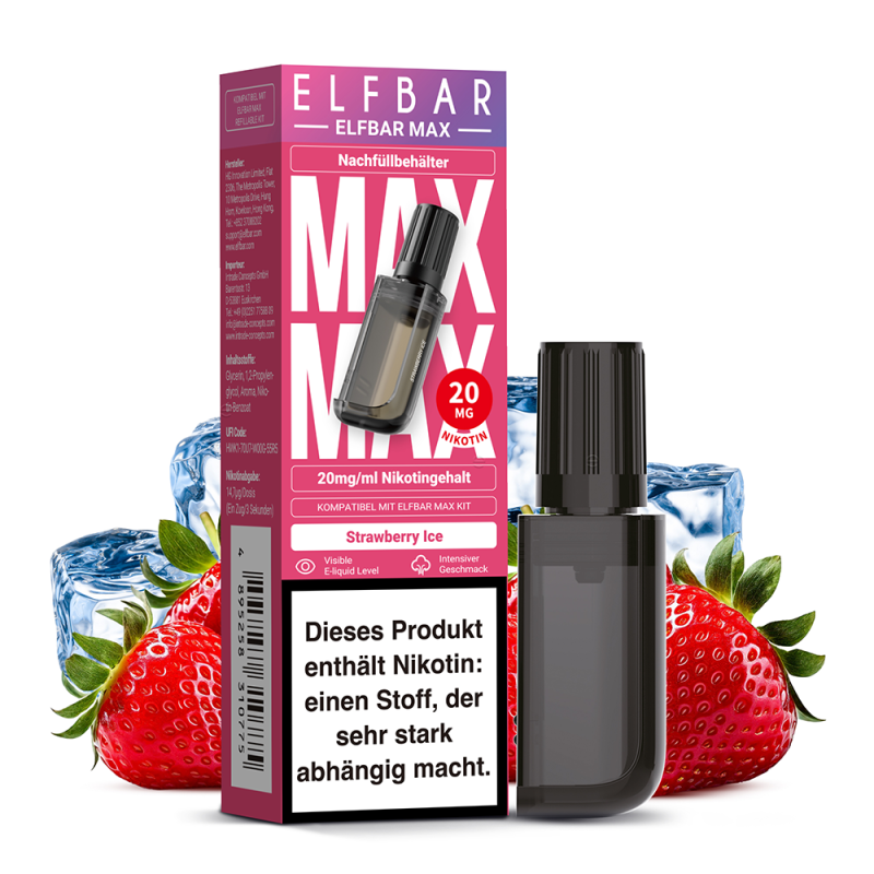 Elfbar - MAX Refill Pod 10 ml 20 mg Nikotinsalz Strawberry Ice