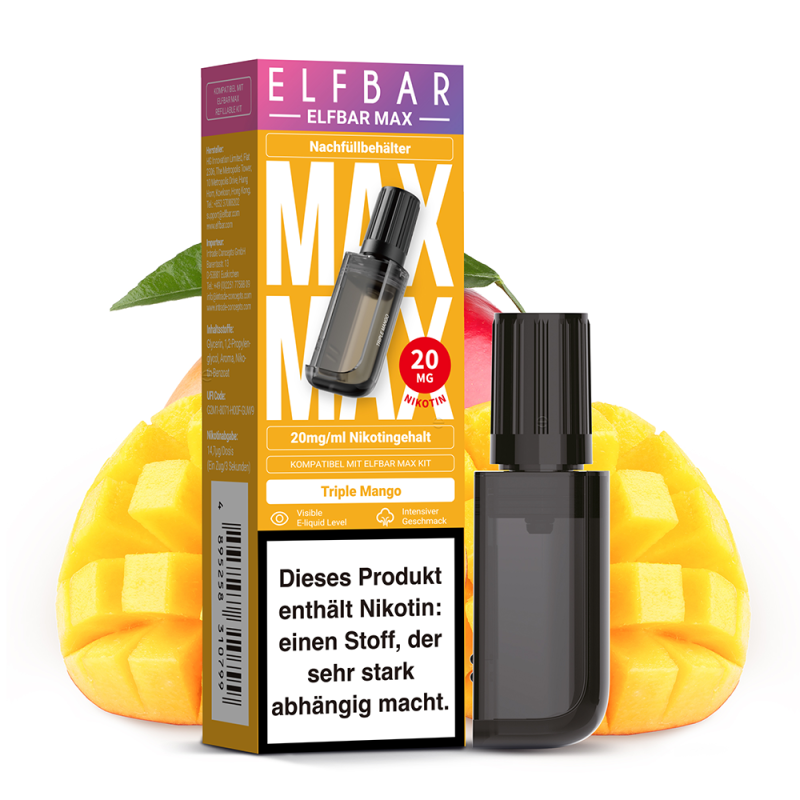 Elfbar - MAX Refill Pod 10 ml 20 mg Nikotinsalz Triple Mango