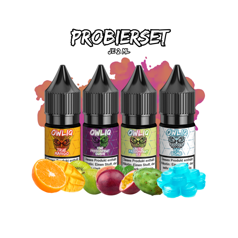 Liquids Probierset 4 Sorten Nikotinsalz (OWLIQ) 20 mg je 2 ml (Set 2)