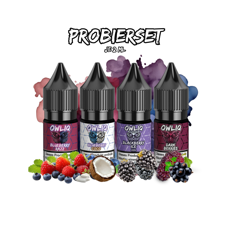 Liquids Probierset 4 Sorten Nikotinsalz (OWLIQ) 20 mg je 2 ml (Set 3)