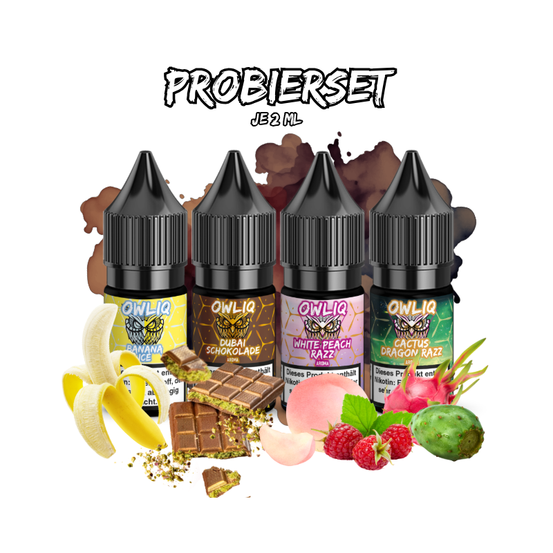 Liquids Probierset 4 Sorten Nikotinsalz (OWLIQ) 20 mg je 2 ml (Set 4)
