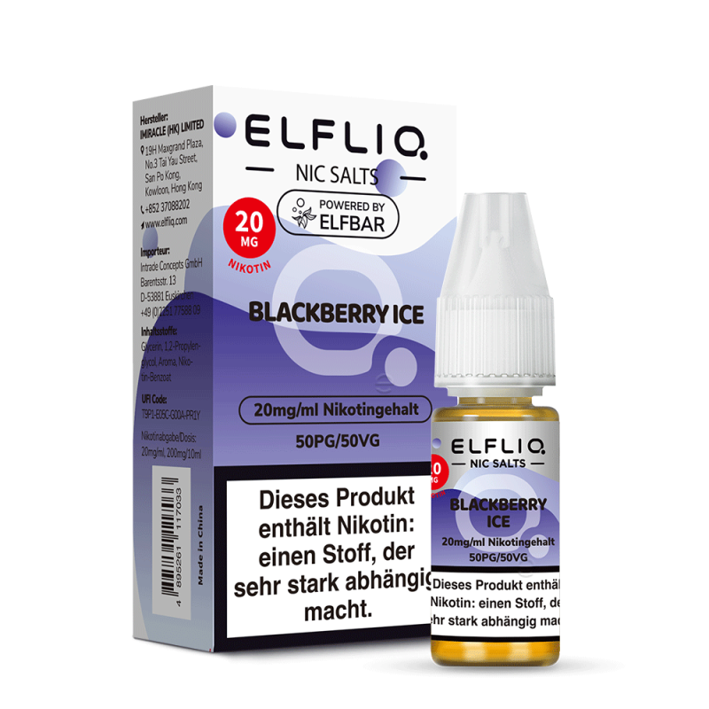 ELFLIQ Nikotinsalz Liquid 20mg Blackberry Ice 10 ml