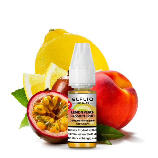 Lemon Peach Passion Fruit Liquid | ELFLIQ Nikotinsalz 10...