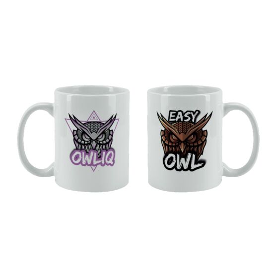 Merch Tasse OWLIQ &amp; Easy OWL beidseitig bedruckt