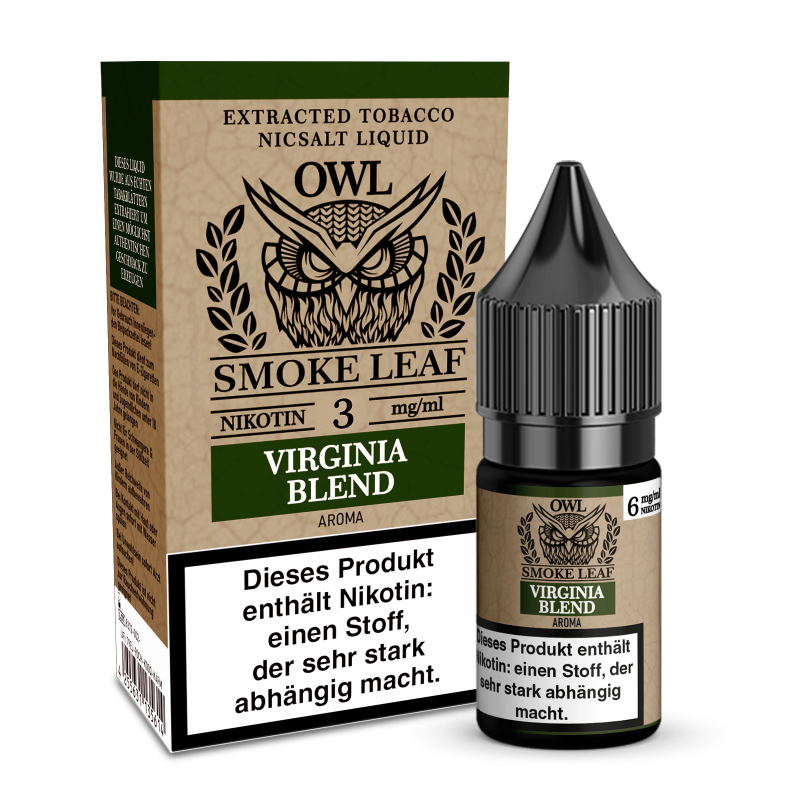 OWL Smoke Leaf  Virginia Blend Tobacco Aroma Nikotinliquid 10 ml 3 mg