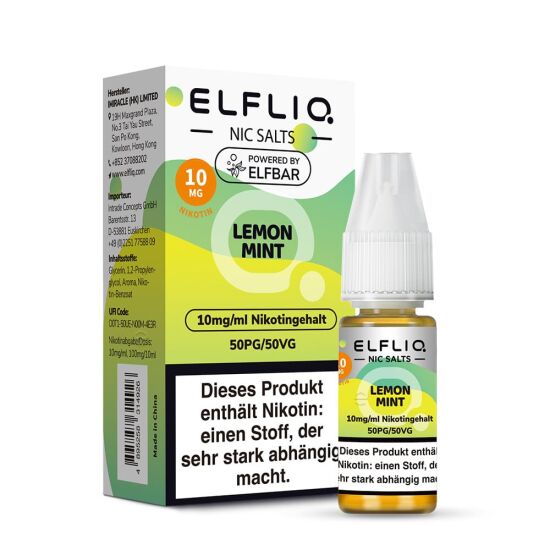 ELFLIQ Nikotinsalz Liquid 10mg Lemon Mint 10 ml