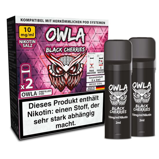 2x OWLA Pod 2ml - Black Cherries 10 mg